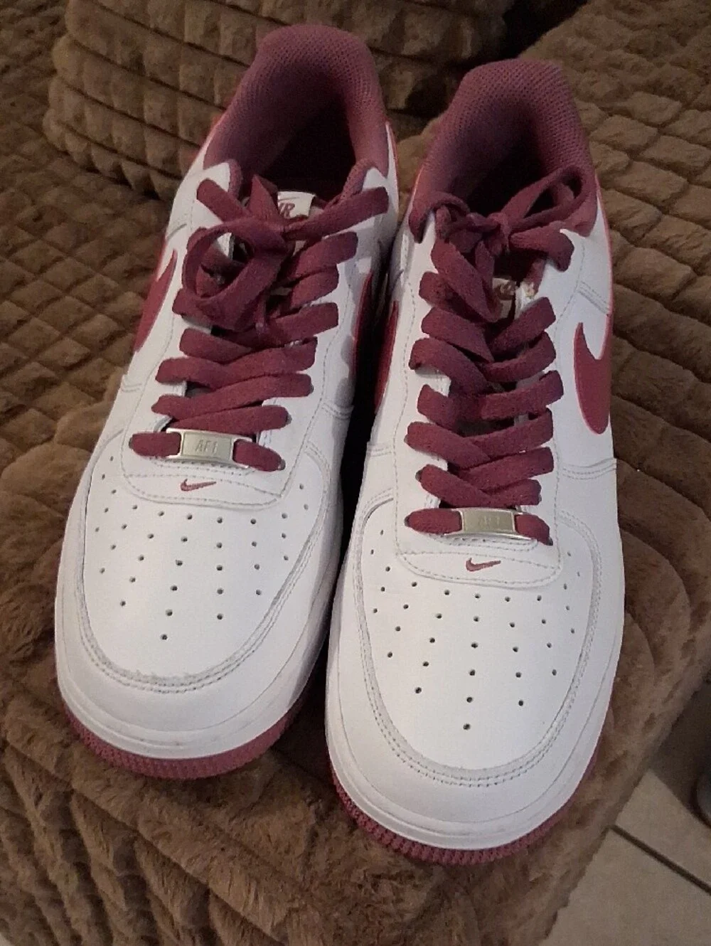 Nike Air Force 1 Low — White with Rose Accent